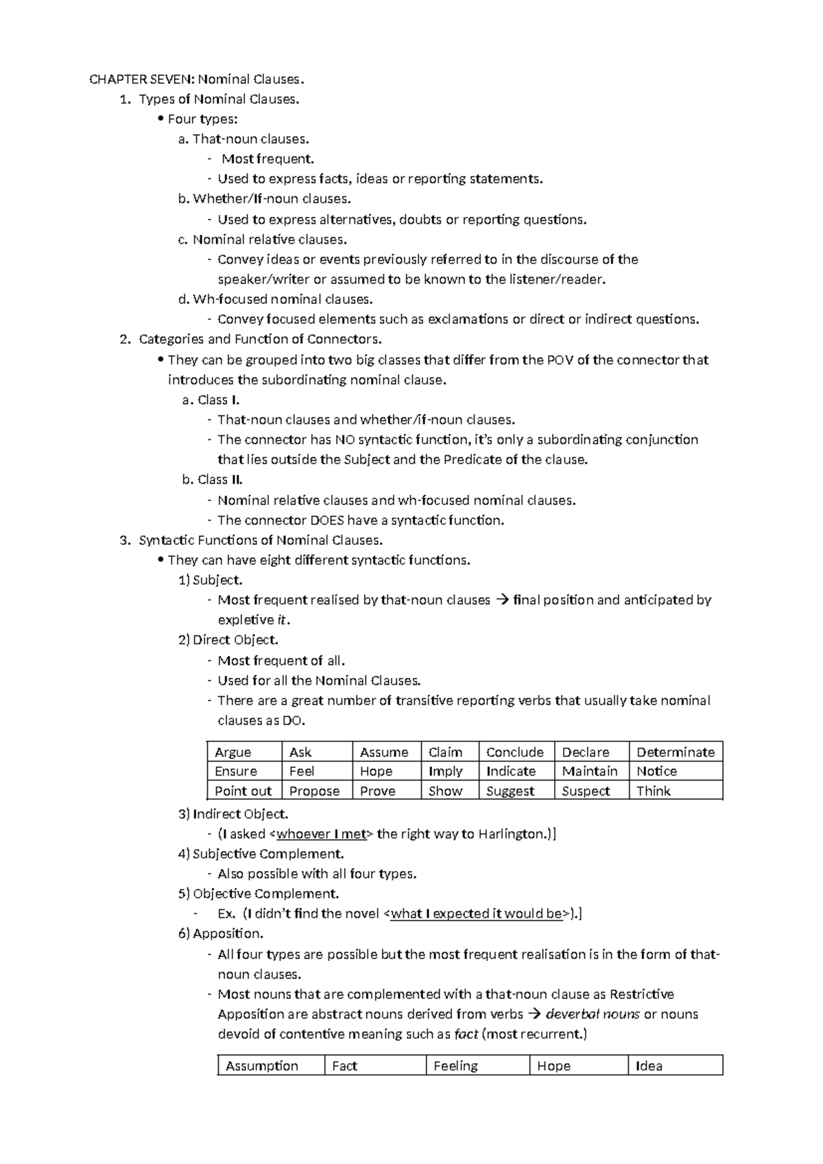 Chapter 7 - Summary Gramática Inglesa I - CHAPTER SEVEN: Nominal ...