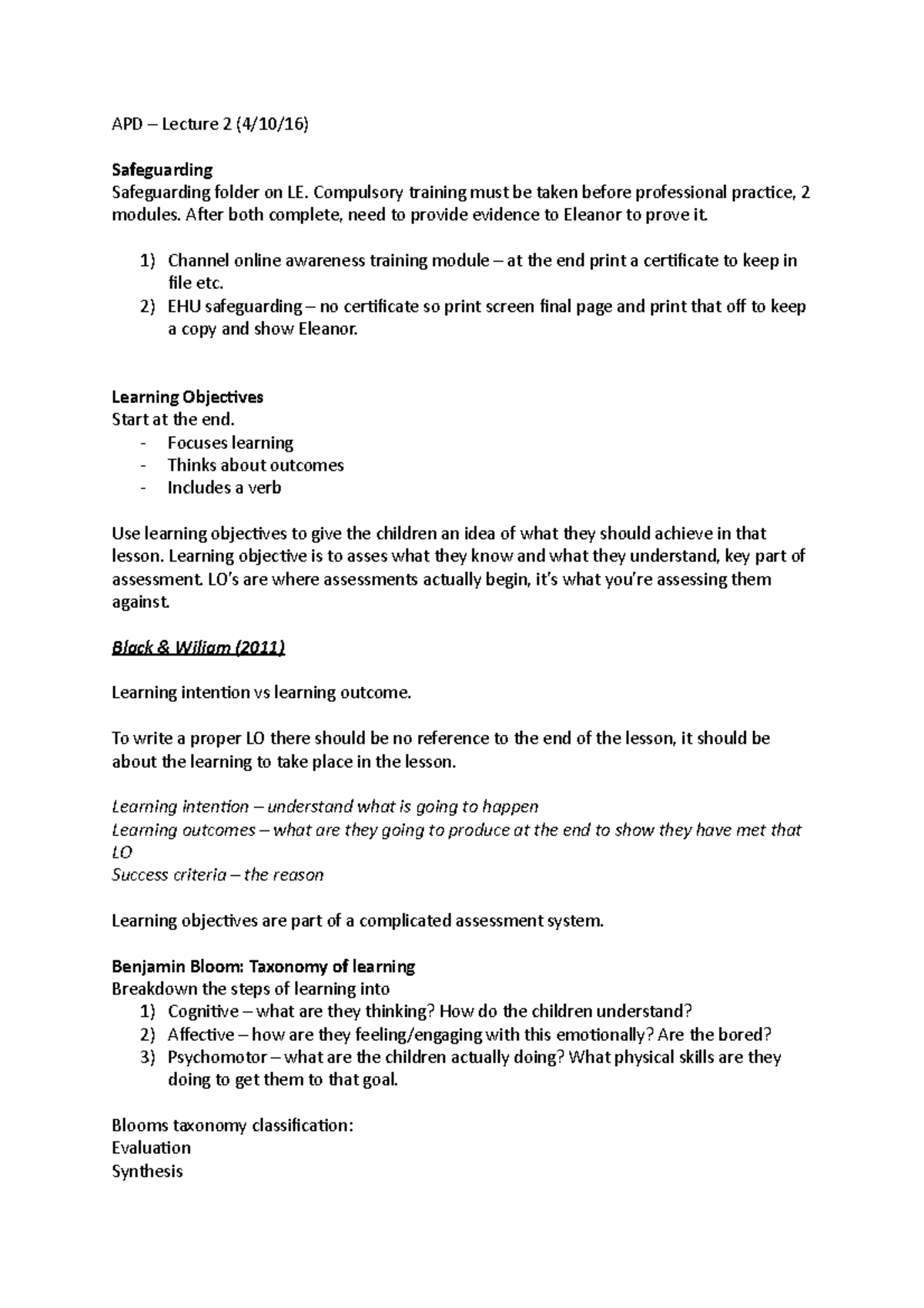 Lecture 2 - Safeguarding - APD – Lecture 2 (4/10/16) Safeguarding ...