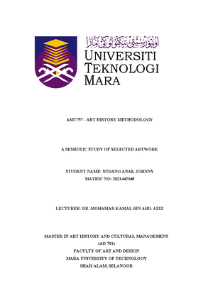 Assigment 1 - Assignment - FACULTY OF ART & DESIGN UNIVERSITI TEKNOLOGI ...