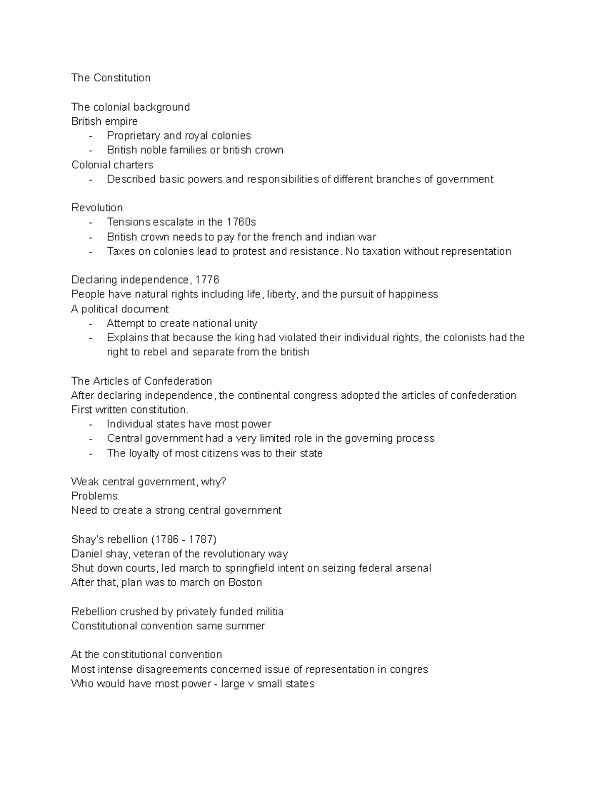 Intro to am politics week 3 - The Constitution The colonial background ...