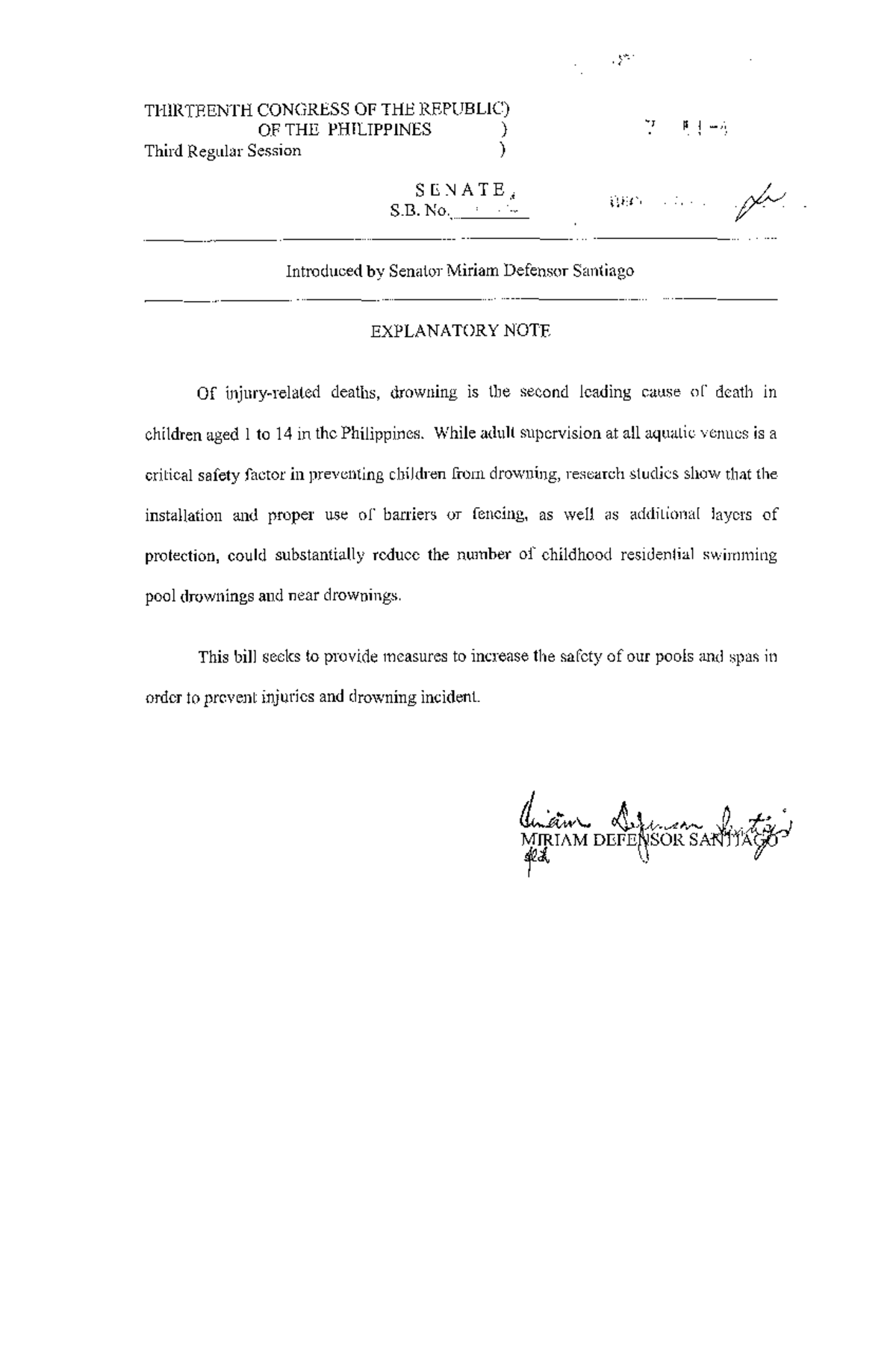 Pool and spa safety act - THIRTEENTH CONGRESS OF THE PHILIPPINES OF THE ...