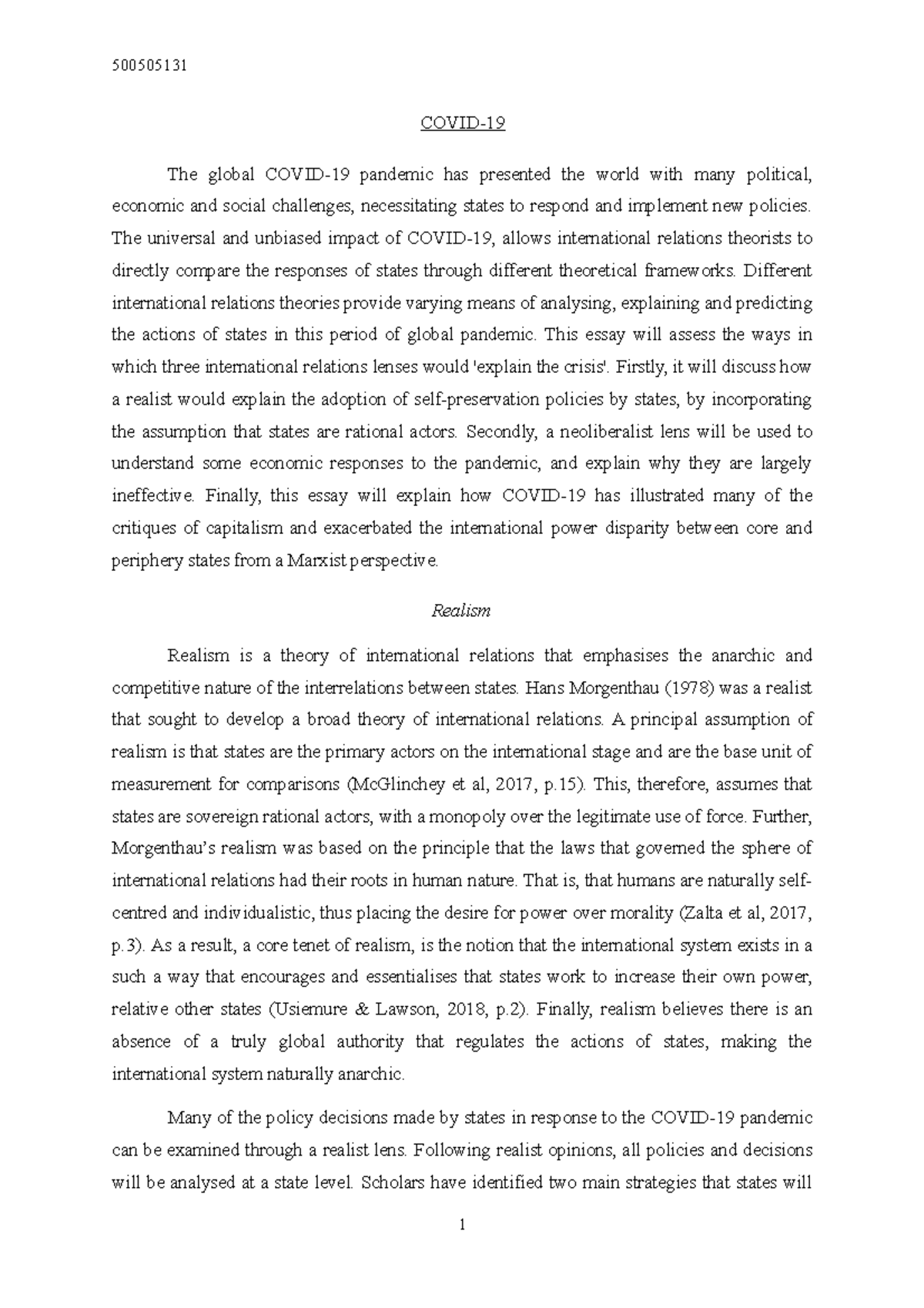 Internatonal Relations and Covid - COVID- The global COVID-19 pandemic ...
