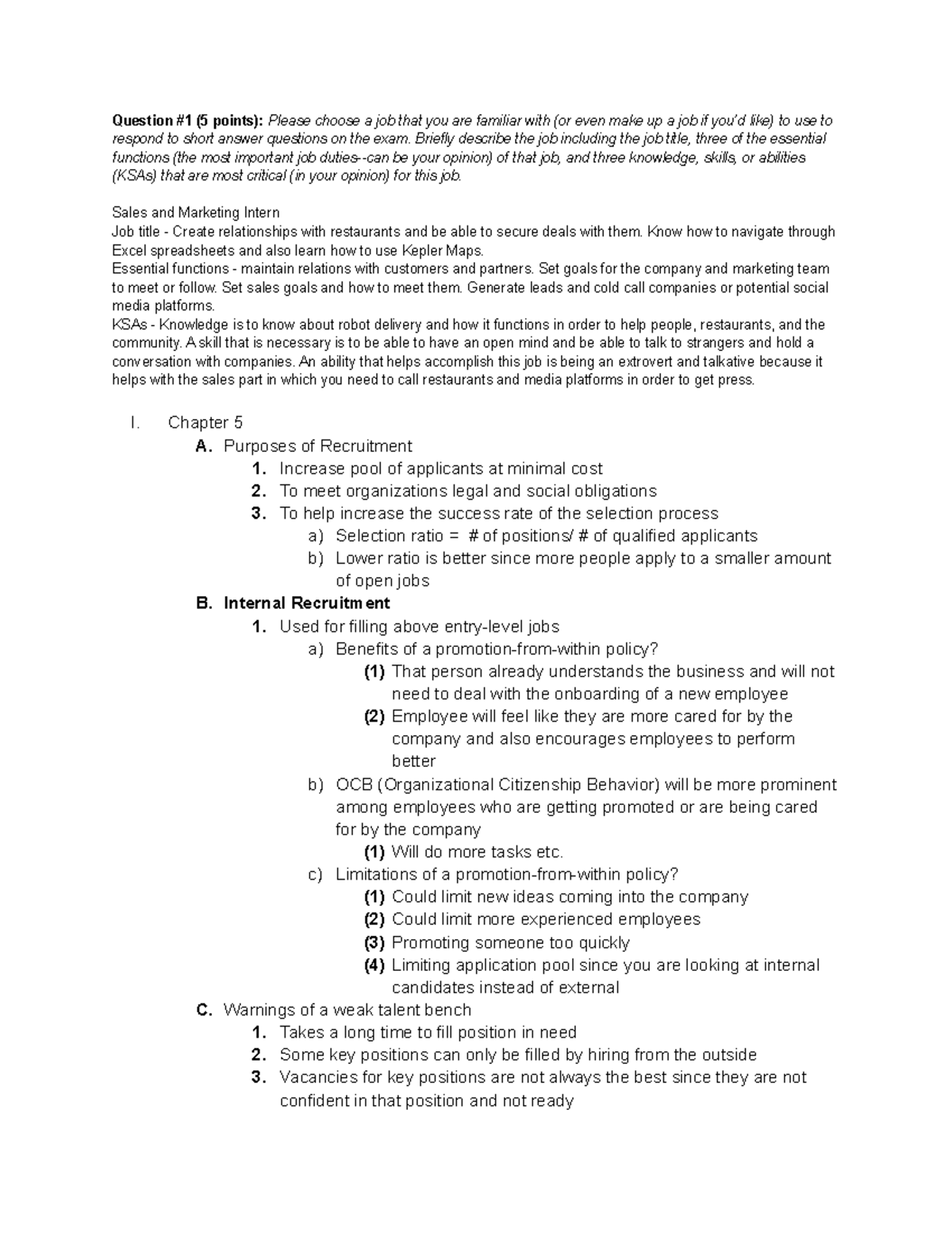 Exam 2 Lecture Notes Exam 2 Question 1 5 Points Please Choose A