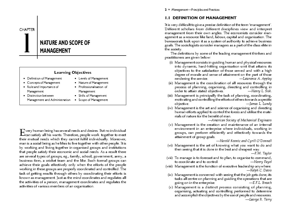 RBI Grade B - Ignou Management - CHAPTER 1 NATURE AND SCOPE OF ...