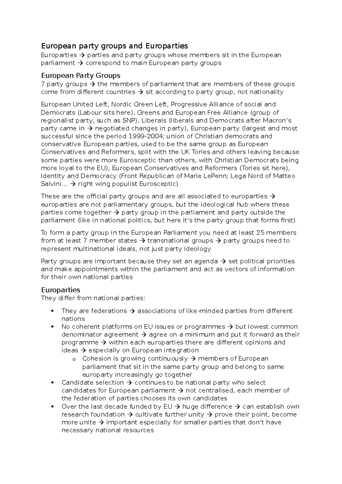 European party groups and Europarties - European party groups and ...
