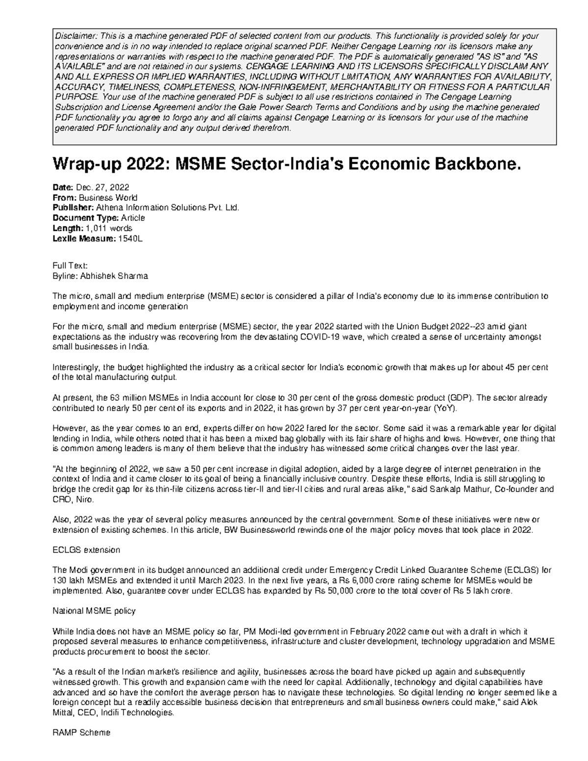 Wrapup 2022 Wrapup 2022 Disclaimer This is a machine generated