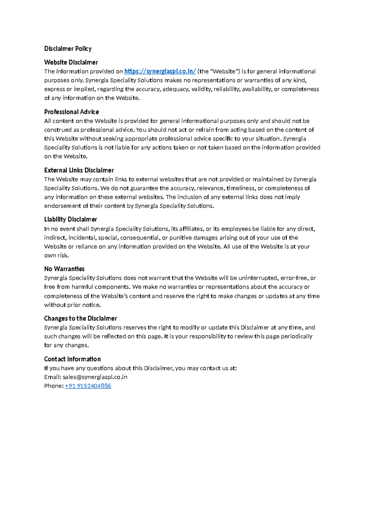 Disclaimer Policy - Disclaimer Policy Website Disclaimer The ...