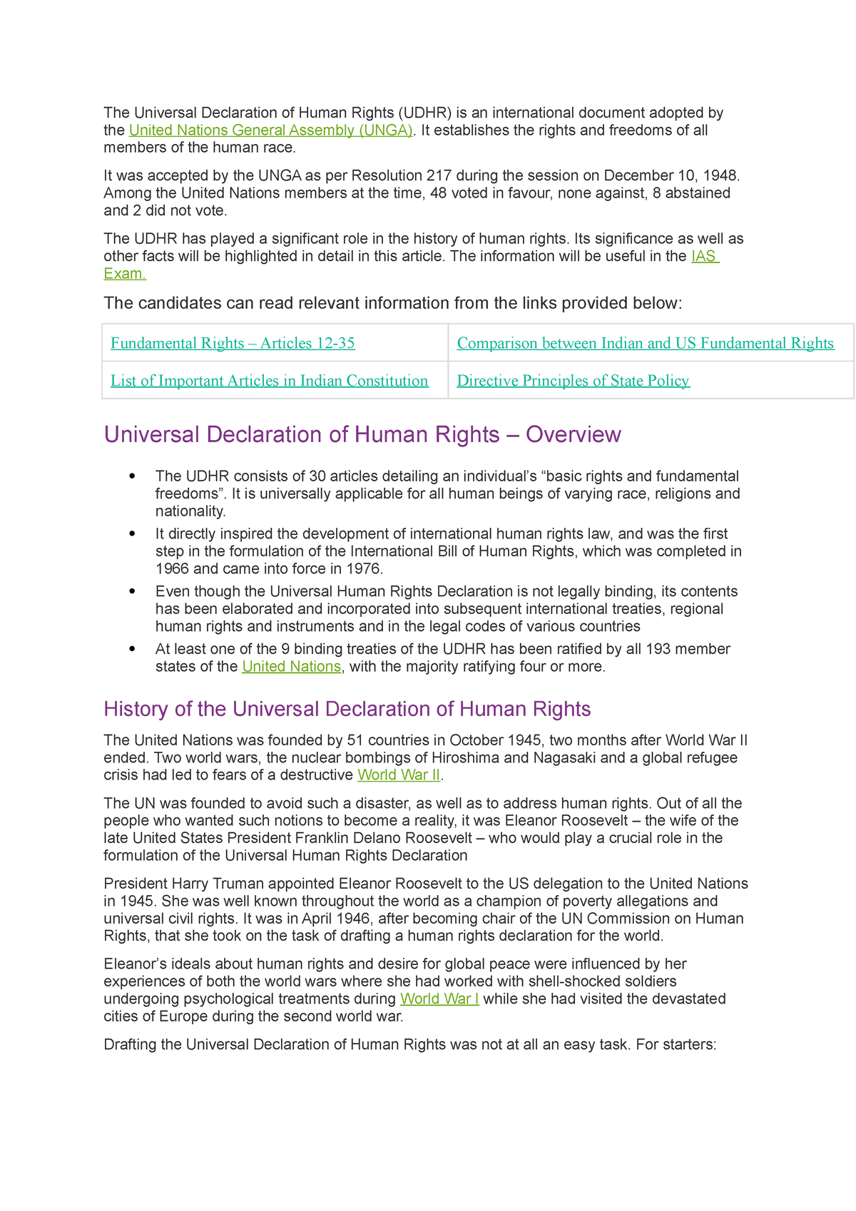 Public International Law Class Test - The Universal Declaration Of ...