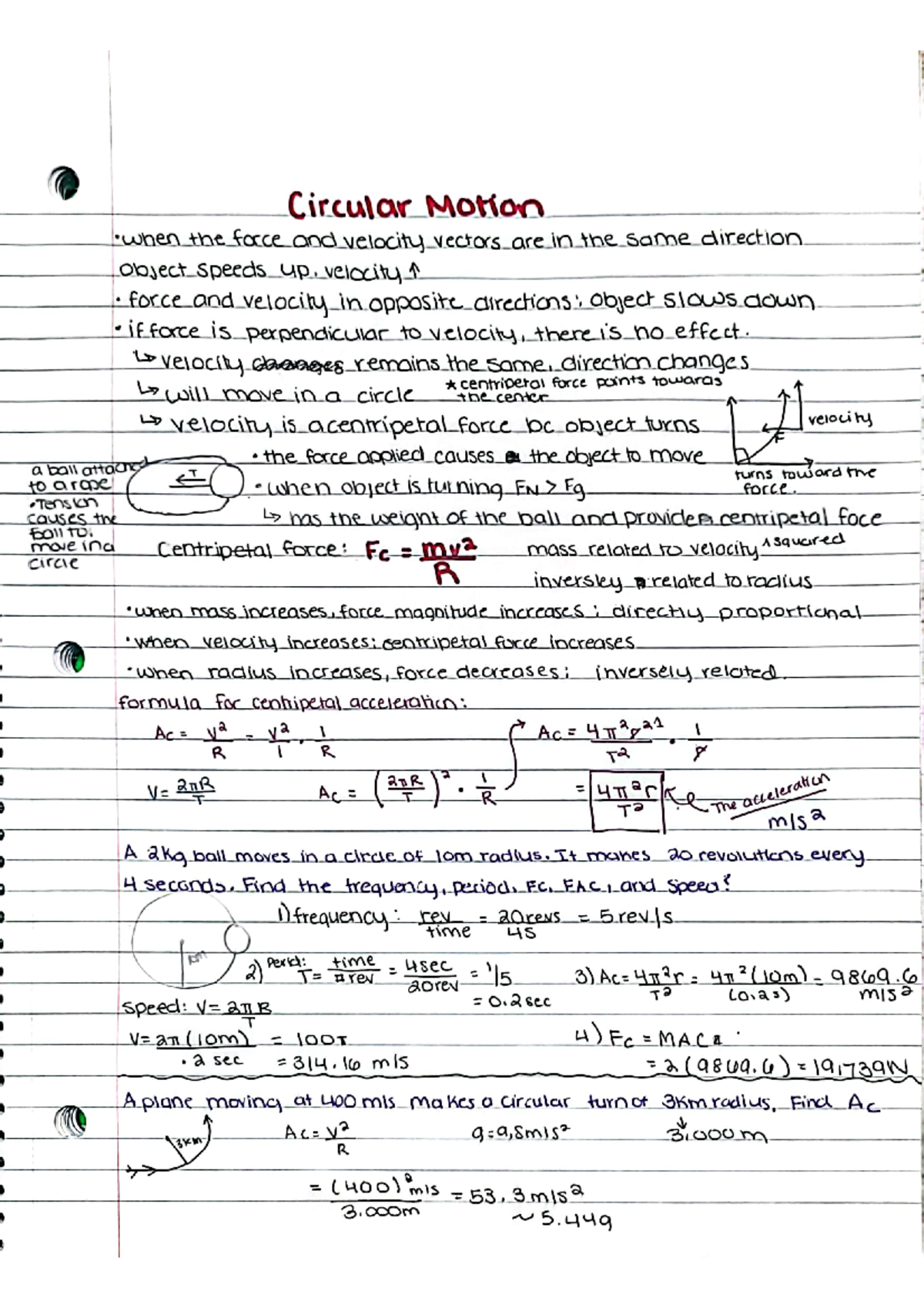 Circular motion physics notes PHYS 121 Studocu