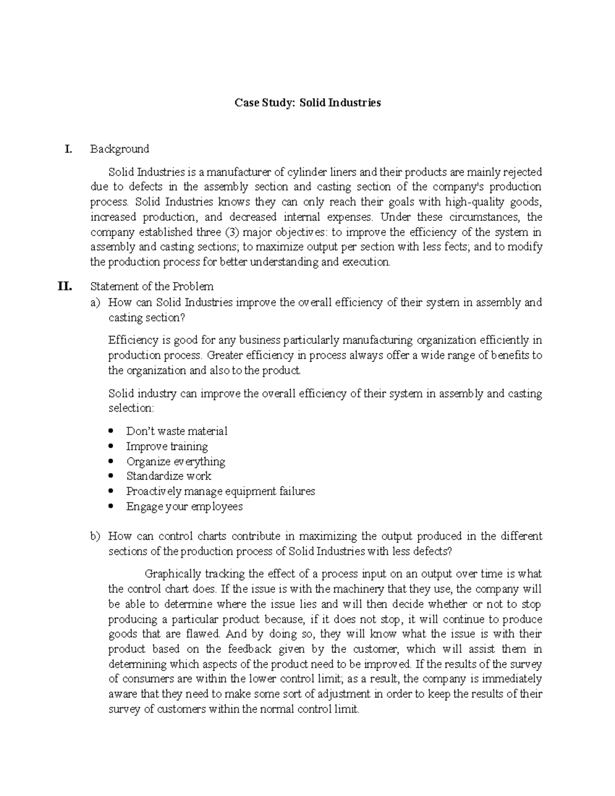 10 Activity 1 - Solid Industries - Case Study: Solid Industries I ...