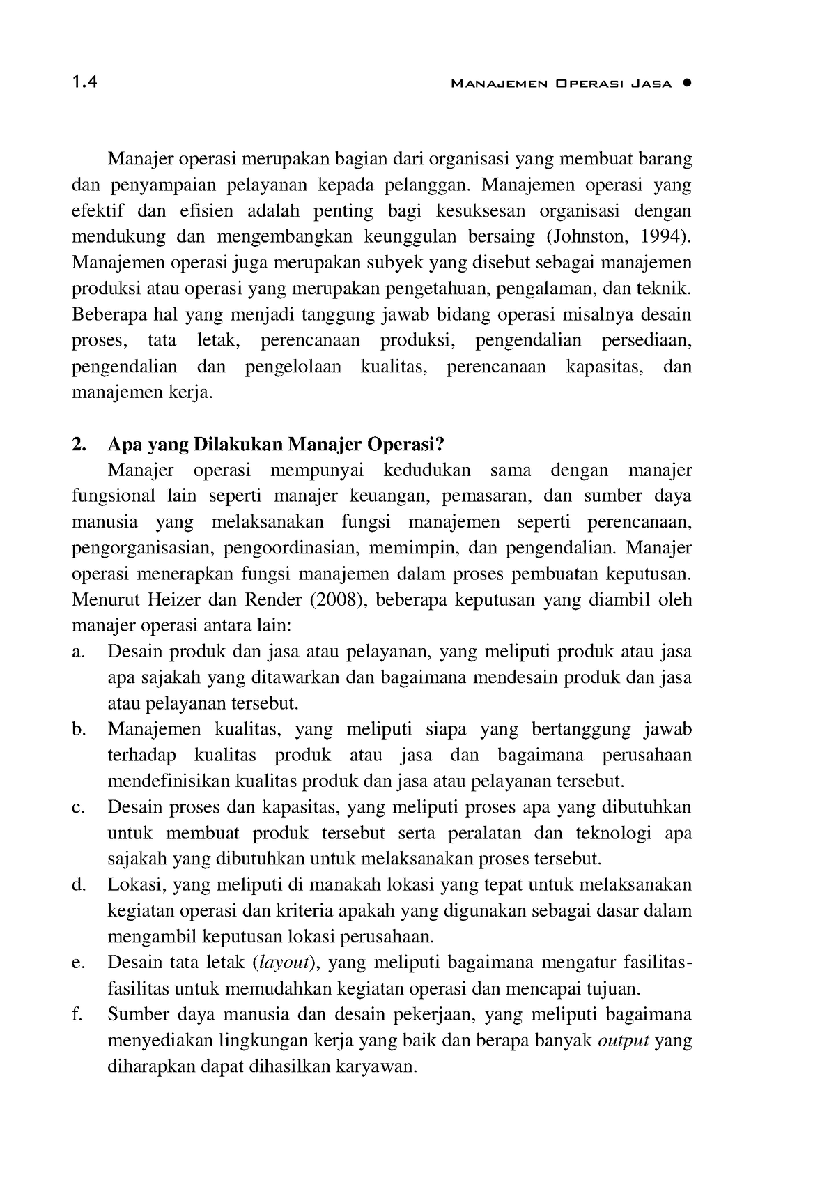 Manajemen Operasi JASA-2 - 1 Manajemen Operasi Jasa Manajer Operasi ...