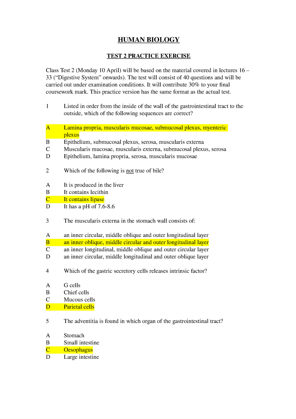 higher human biology problem solving answers