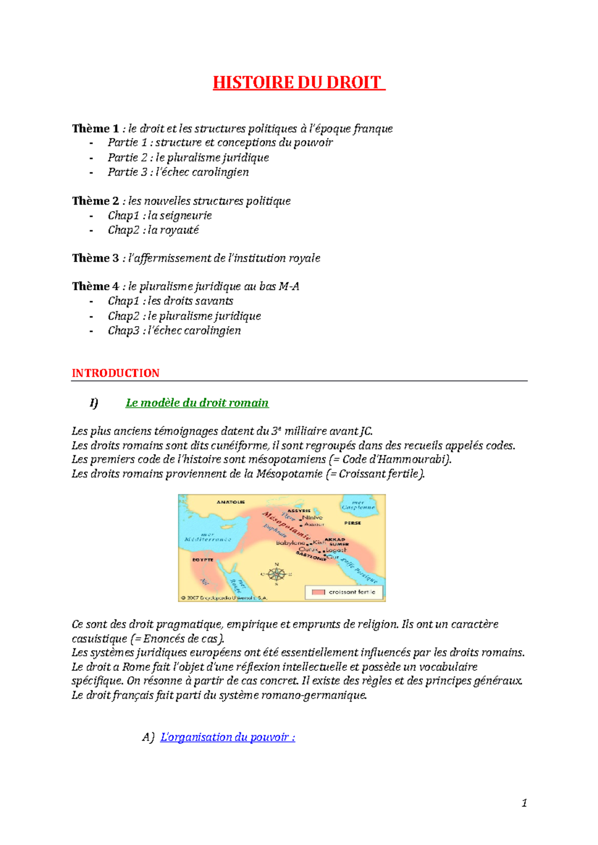 Cours Introduction Historique Au Droit - HISTOIRE DU DROIT Thème 1 : Le ...