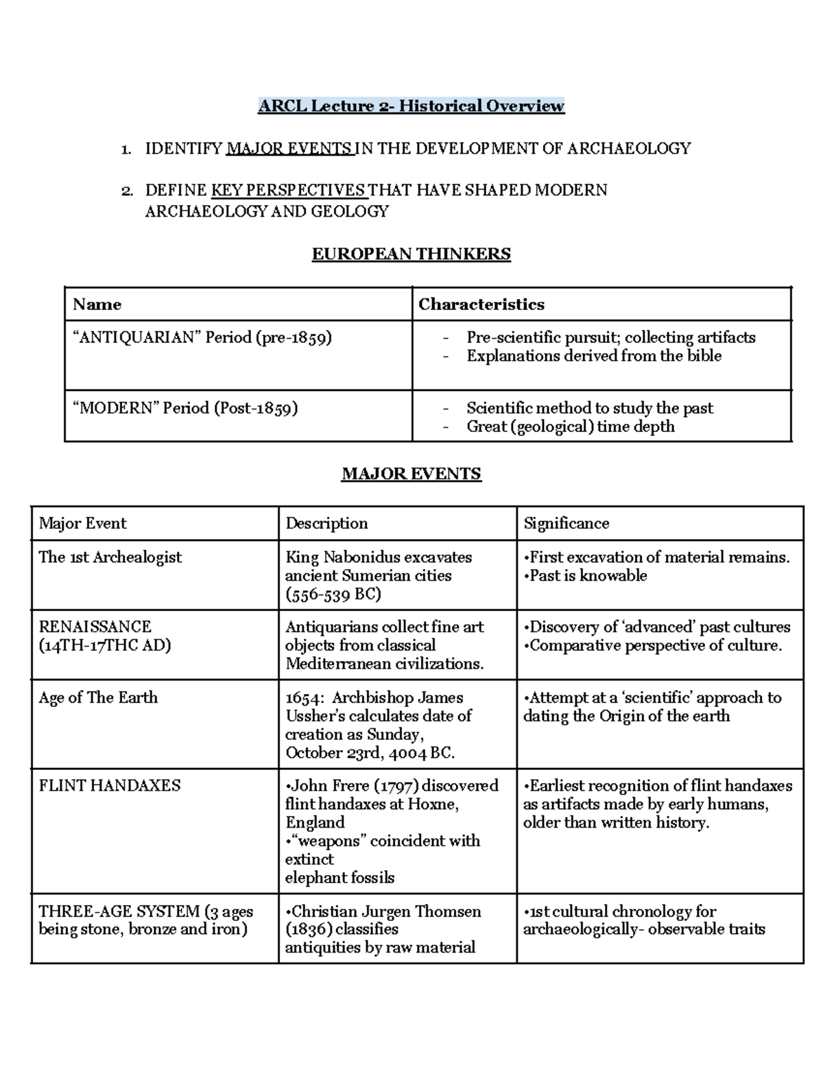 arcl-103-lecture-2-historical-overview-identify-major-events-in-the