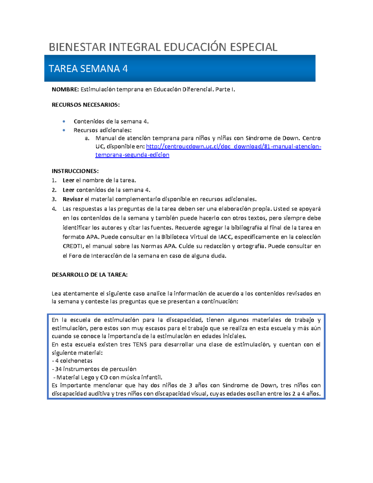 04 Tarea SET B - Esta Bin - NOMBRE : Estimulación Temprana En Educación ...