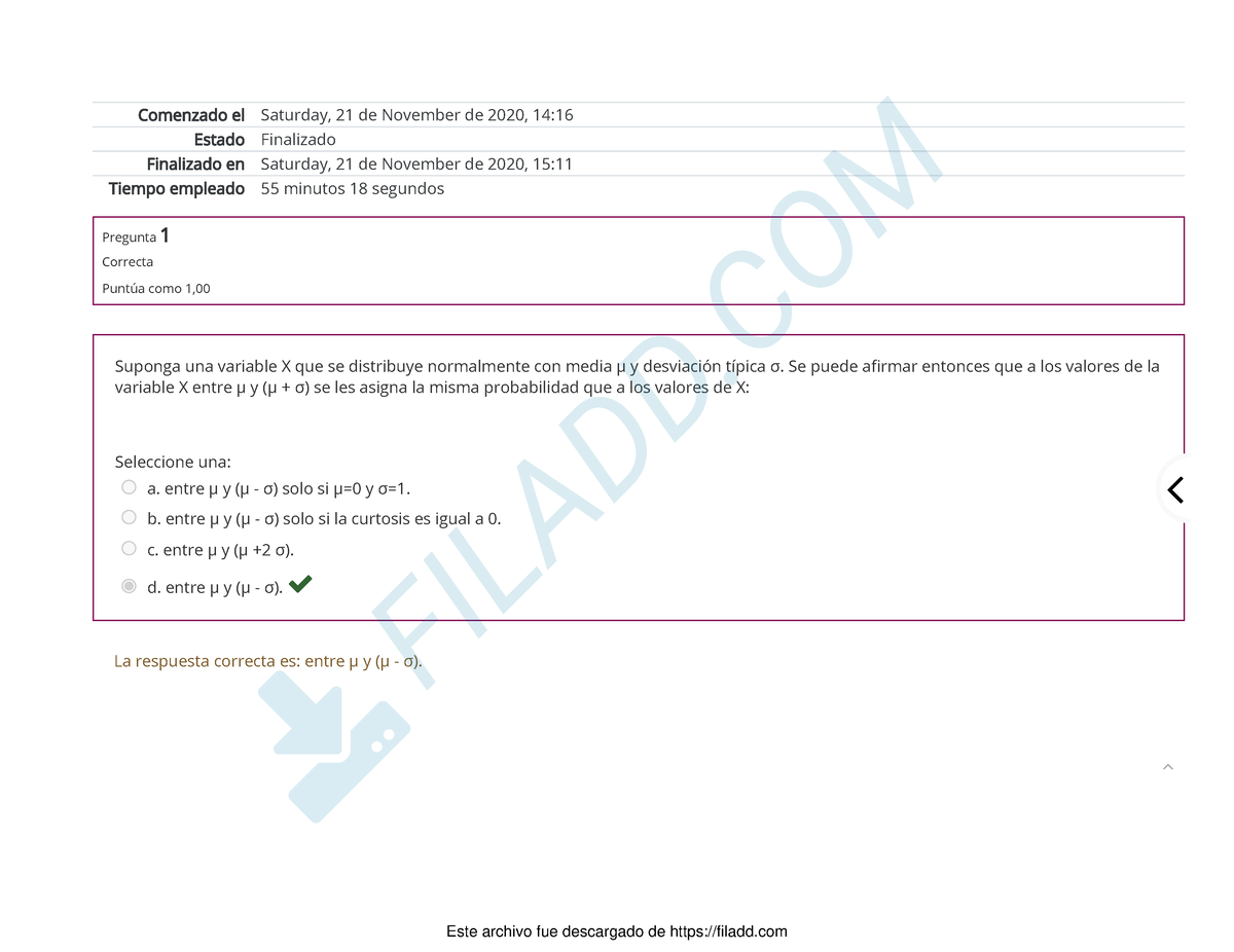 Parcial 4 - Comenzado El Saturday, 21 De November De 2020, 14: Estado ...