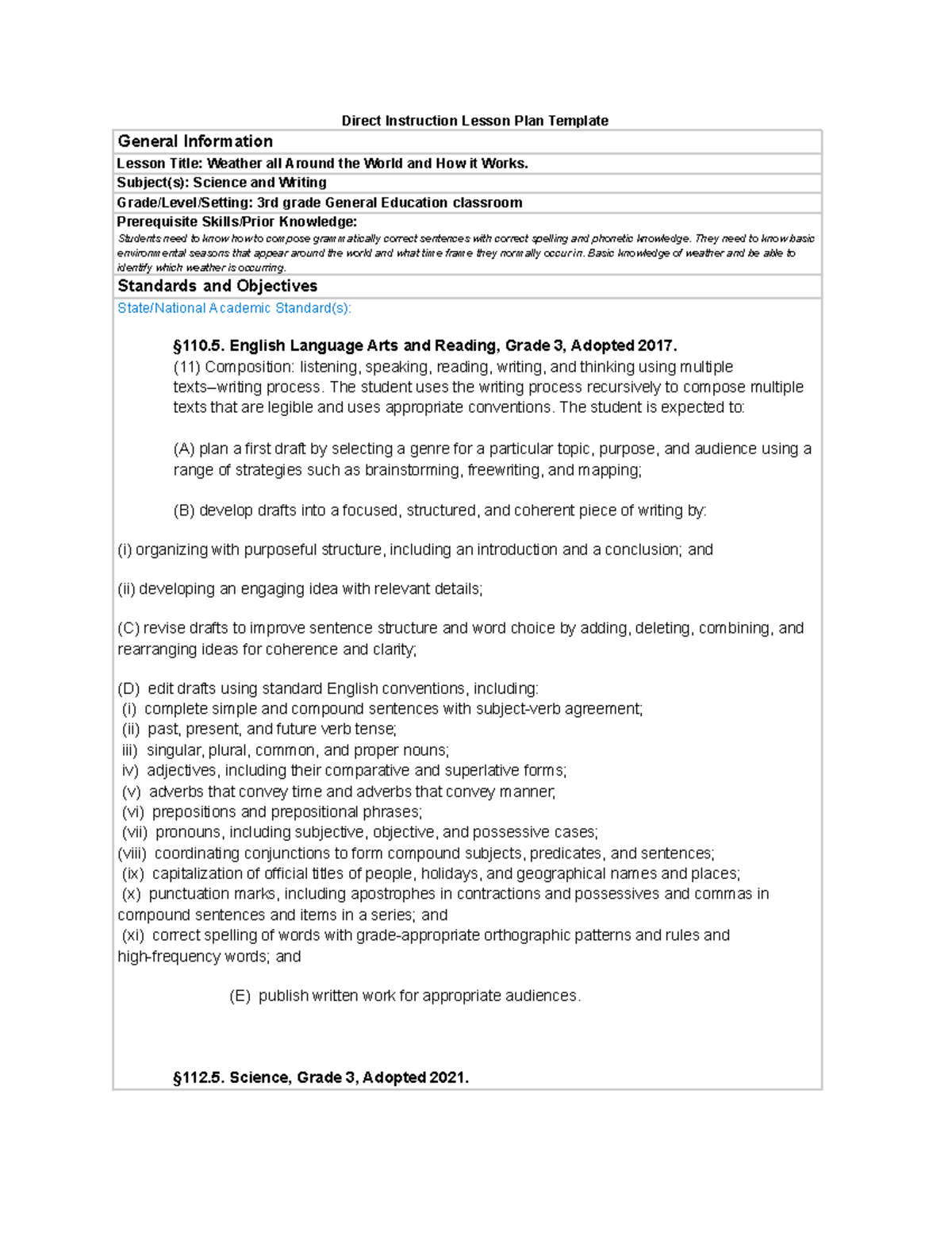 C732 task 2 rev 2 Direct Instruction Lesson Plan Template General