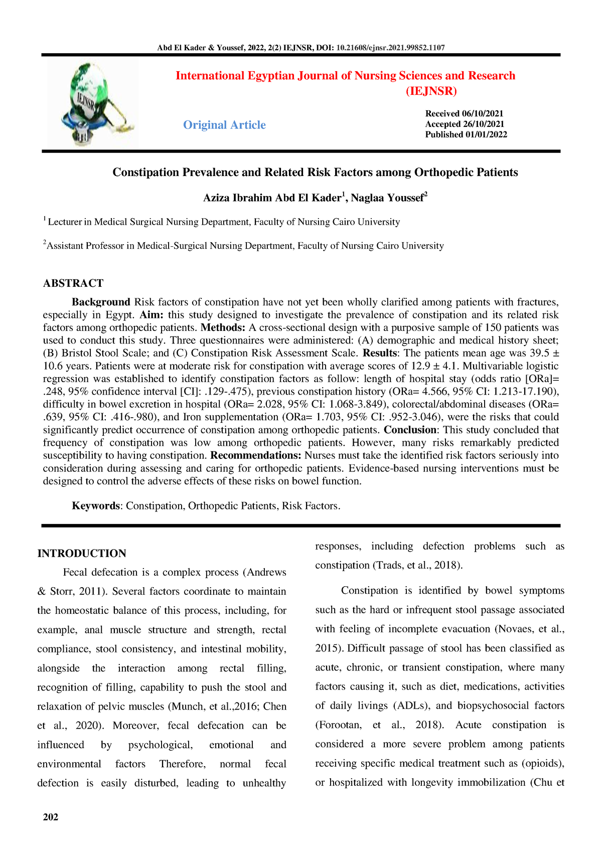 Ejnsr Volume 2 Issue 2 Pages 202-211 - International Egyptian Journal ...