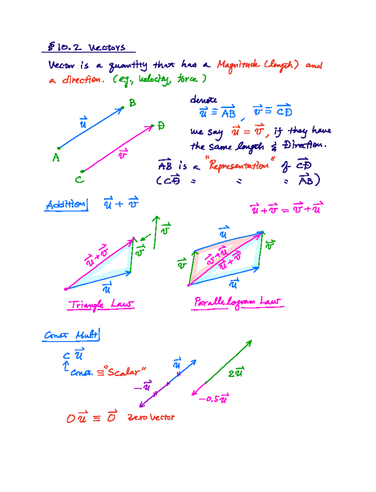 Chapter 10.2 Vectors 10 Vectors vector is a quantity that has a