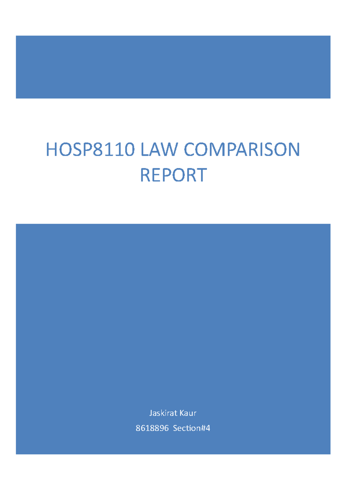 Assignmnt 4 HOSP8110 Manuel Thiry Jaskirat Kaur 8618896 Section