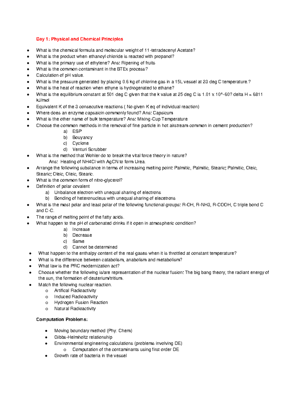2012 November ChELE PBE - Day 1: Physical and Chemical Principles What ...