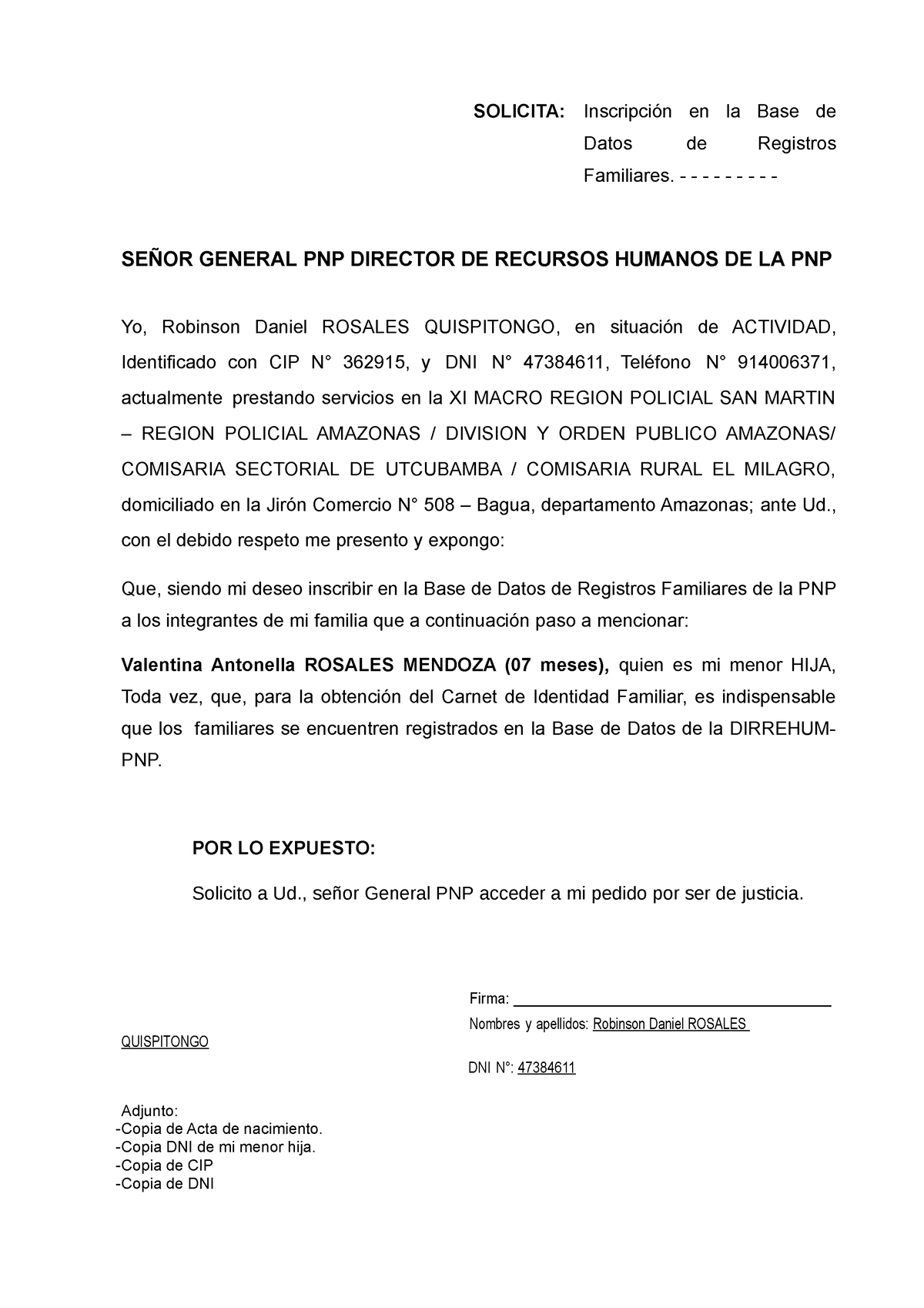 Solicitud Para Registro De Carga Familiar Solicita Inscripción En La Base De Datos De 4892