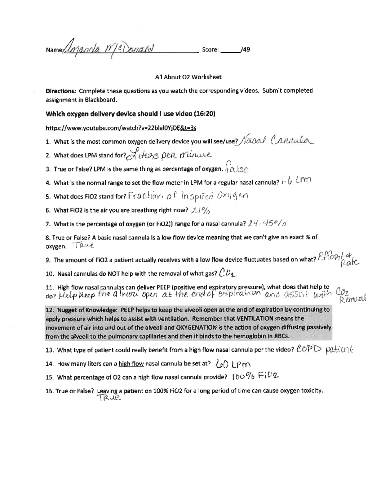 O2 worksheet - name Lona DY eNenatel Score: All About 02 Worksheet ...