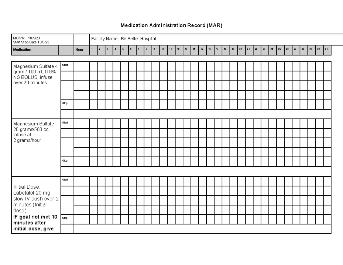 Copy of medication administration record - Medication Administration ...