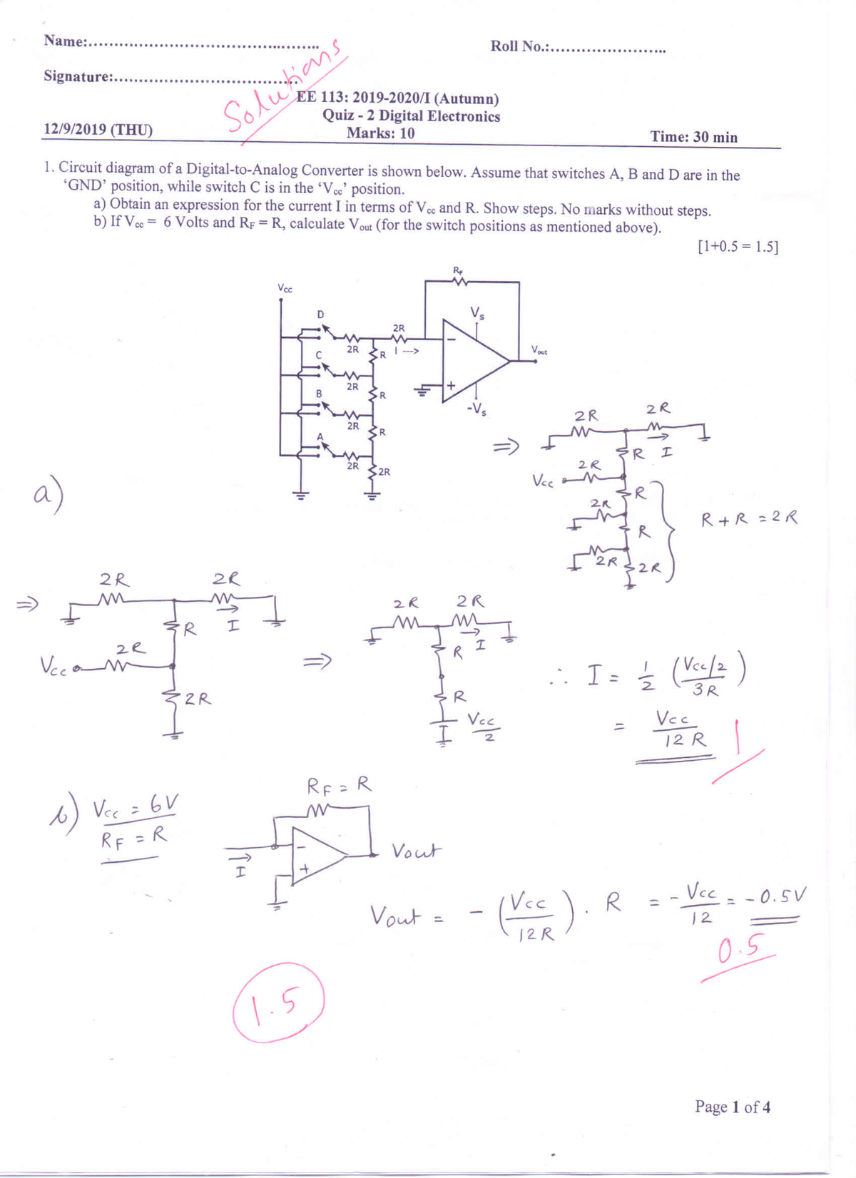 Quiz2-Digital-Soln - This Is The 2019 Solution For The Digital Circuit ...