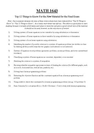 Math 1643 Exam 2 - MATH 1643 - Studocu