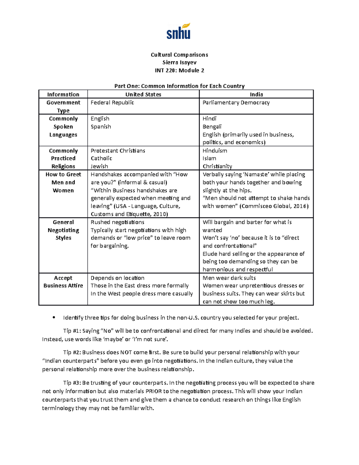 foreign affairs comparisons assignment