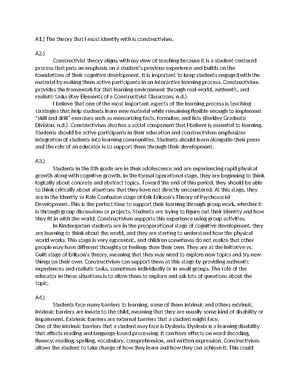 D 307 Task 2 Educational Psychology and Human Development of Children ...