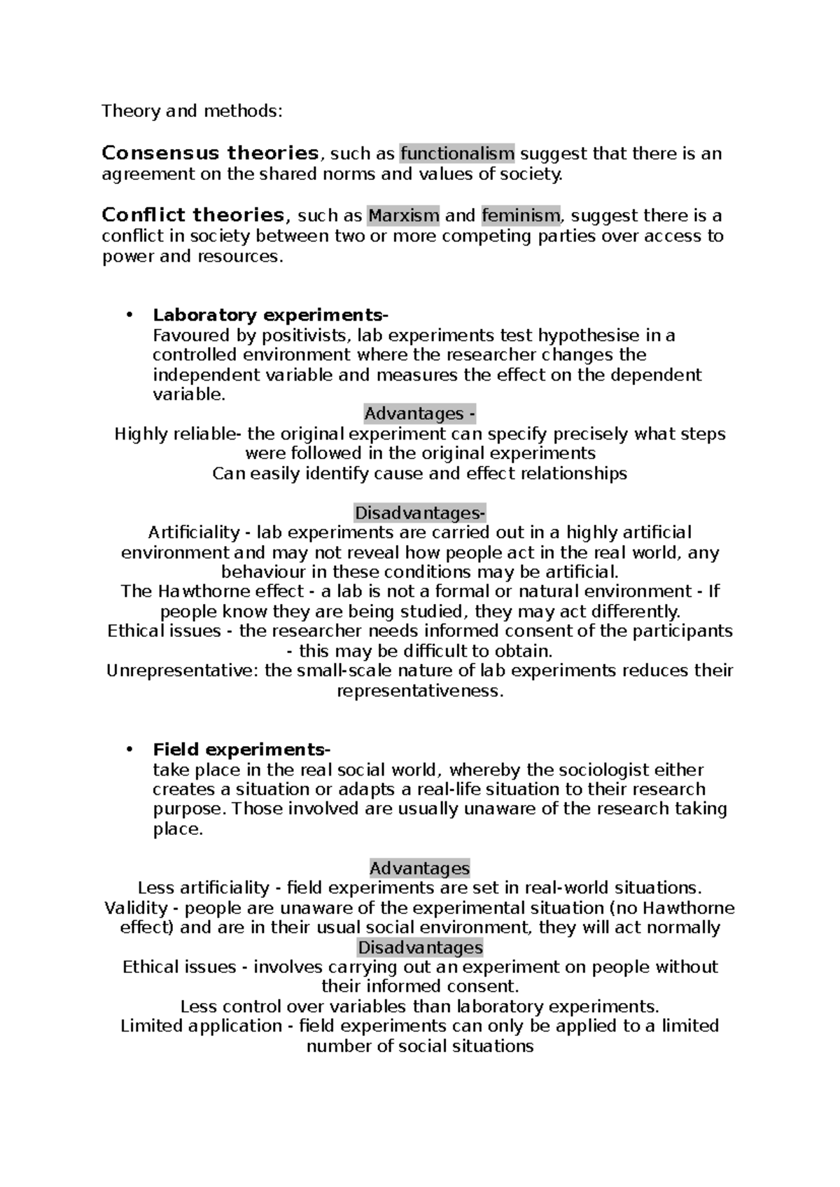 Theory and methods notes - Theory and methods: Consensus theories, such ...