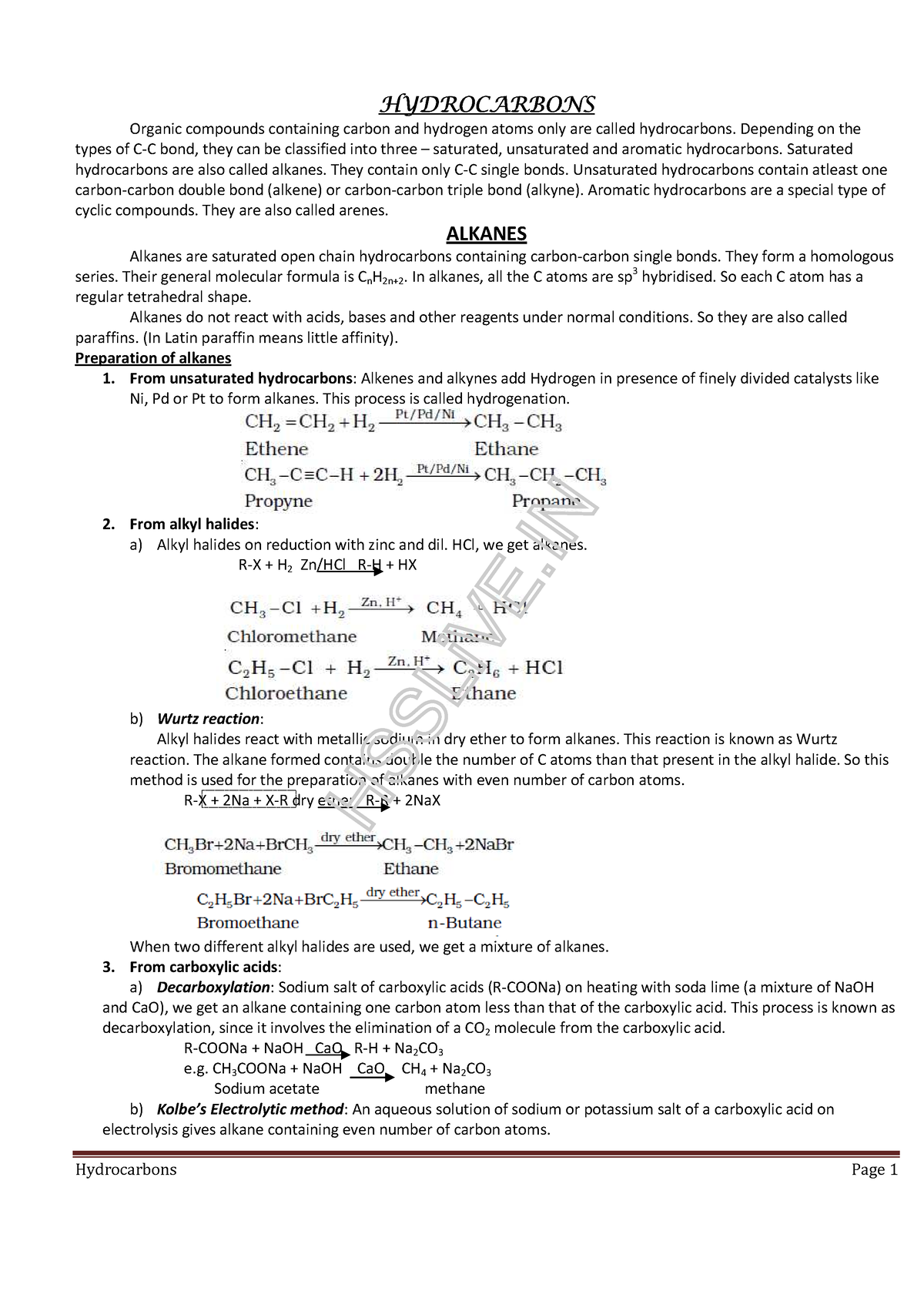 chemistry 6.3 assignment hydrocarbons