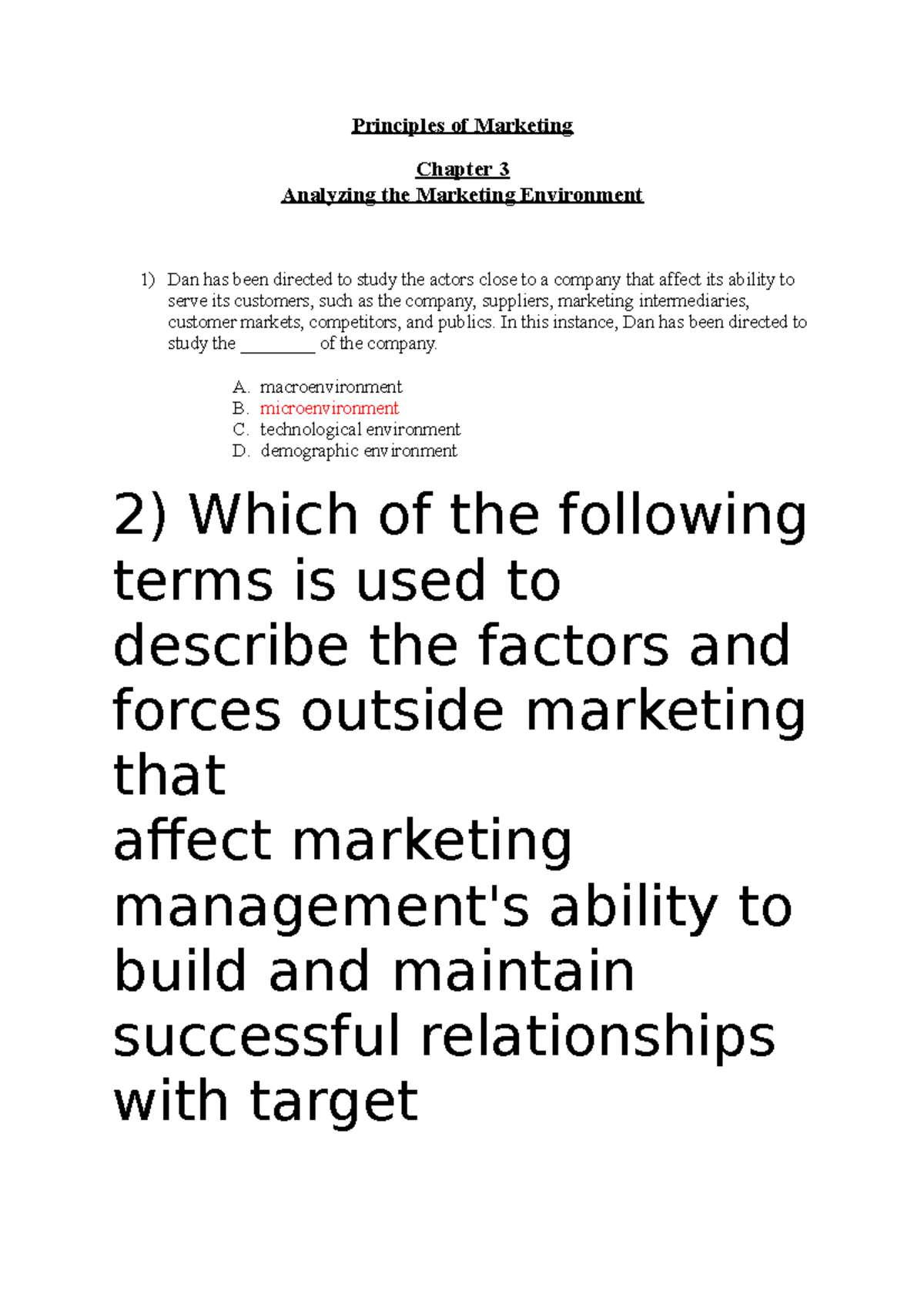 Introduction To Marketing Chapter 3 - Principles Of Marketing Chapter 3 ...