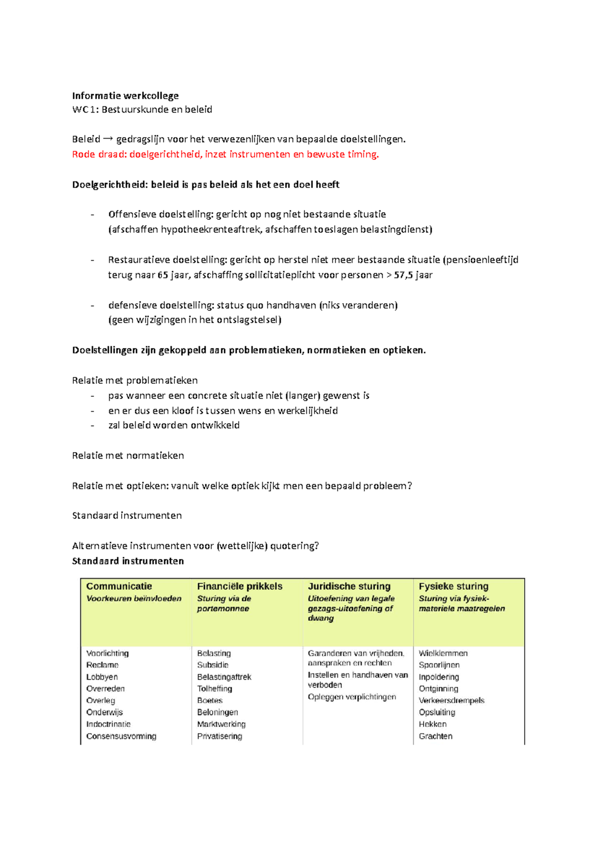 Bestuur En Beleid - Belangrijkste Informatie M.b.t. Het Tentamen ...