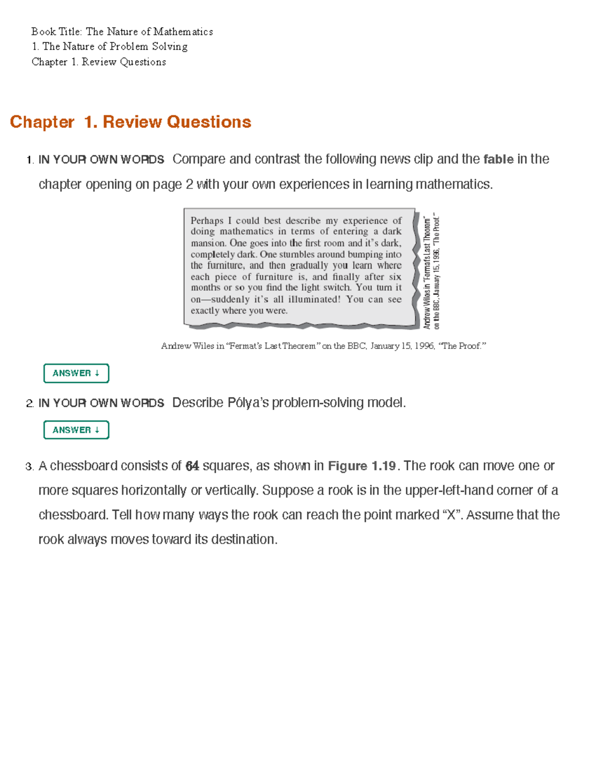 Ebooks Cengage e Reader 34 Chapter 1. Review Questions 1. IN YOUR