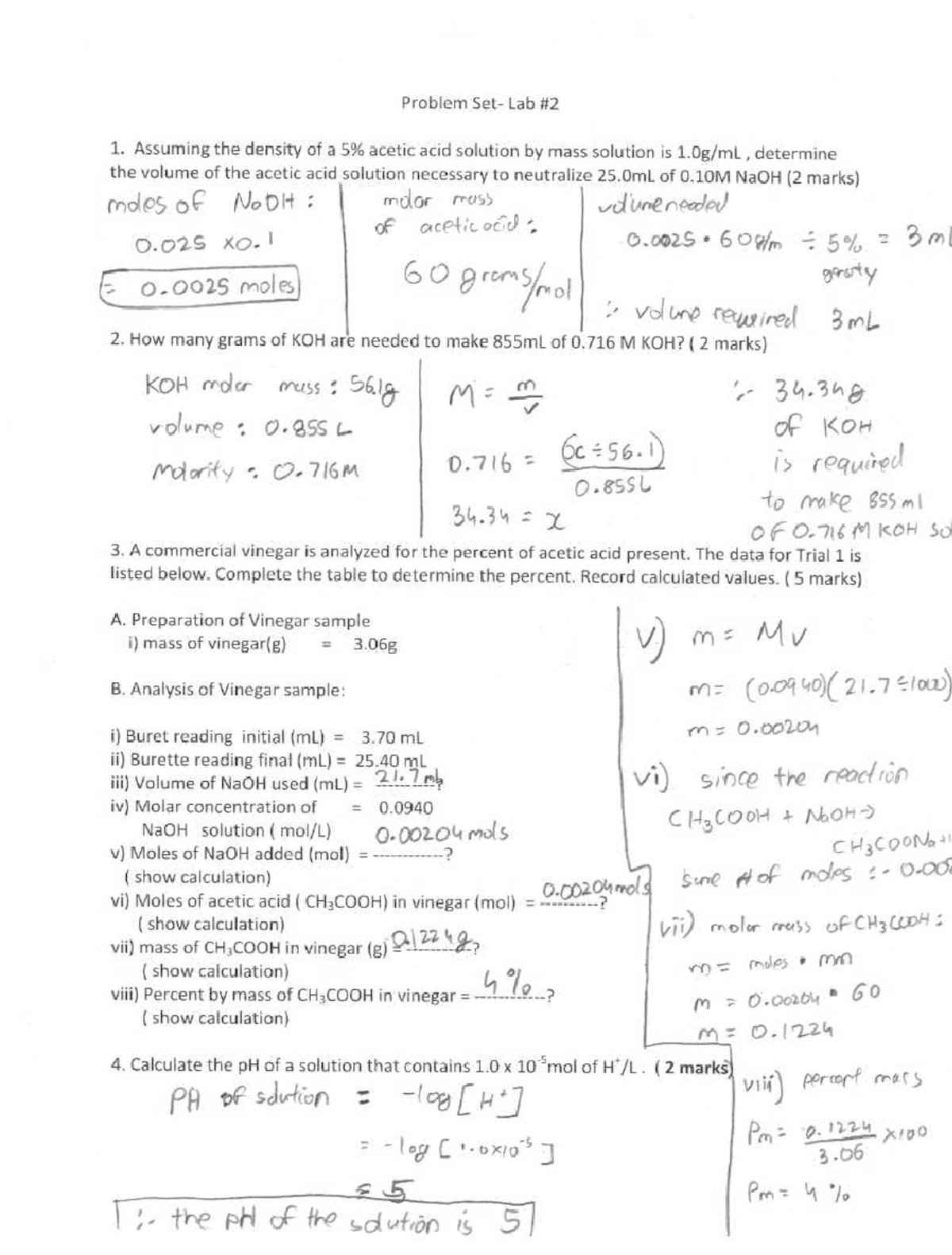 Chem PS - CHEM lab 3 assign - CHEM 1100 - Studocu