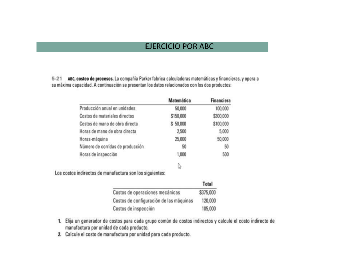 Contabilidad De Costos Un Enfoque Gerencial Ejercicios Resueltos