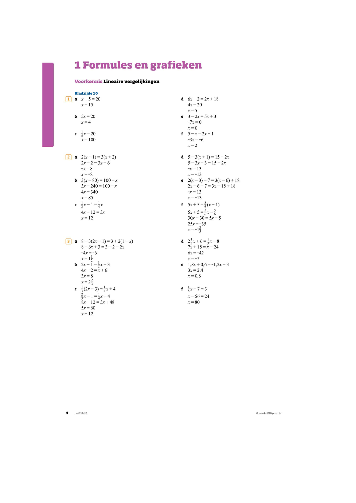 Uitwerkingen H1 - Wiskunde - Studeersnel