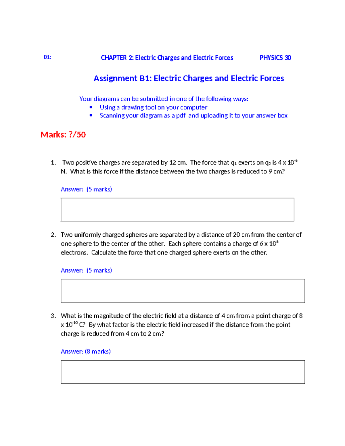 science 30 assignment booklet b1