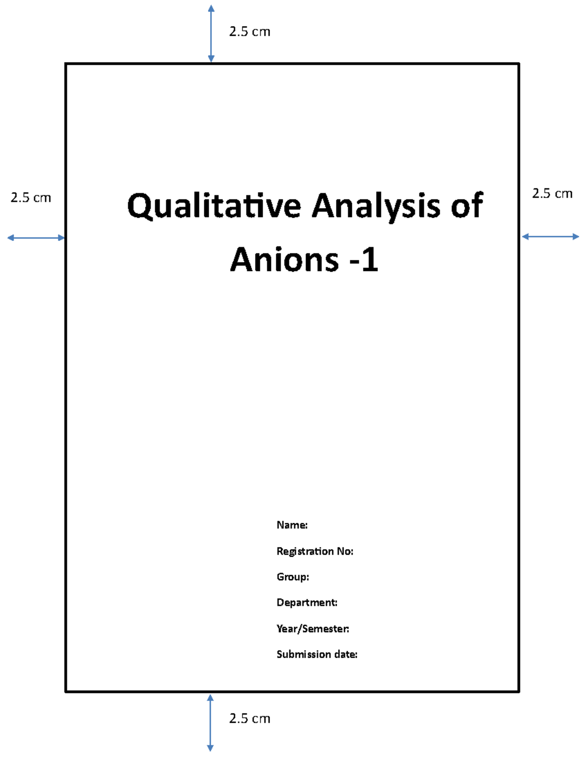 Lab Reportformat lab report format Qualitative Analysis of Anions