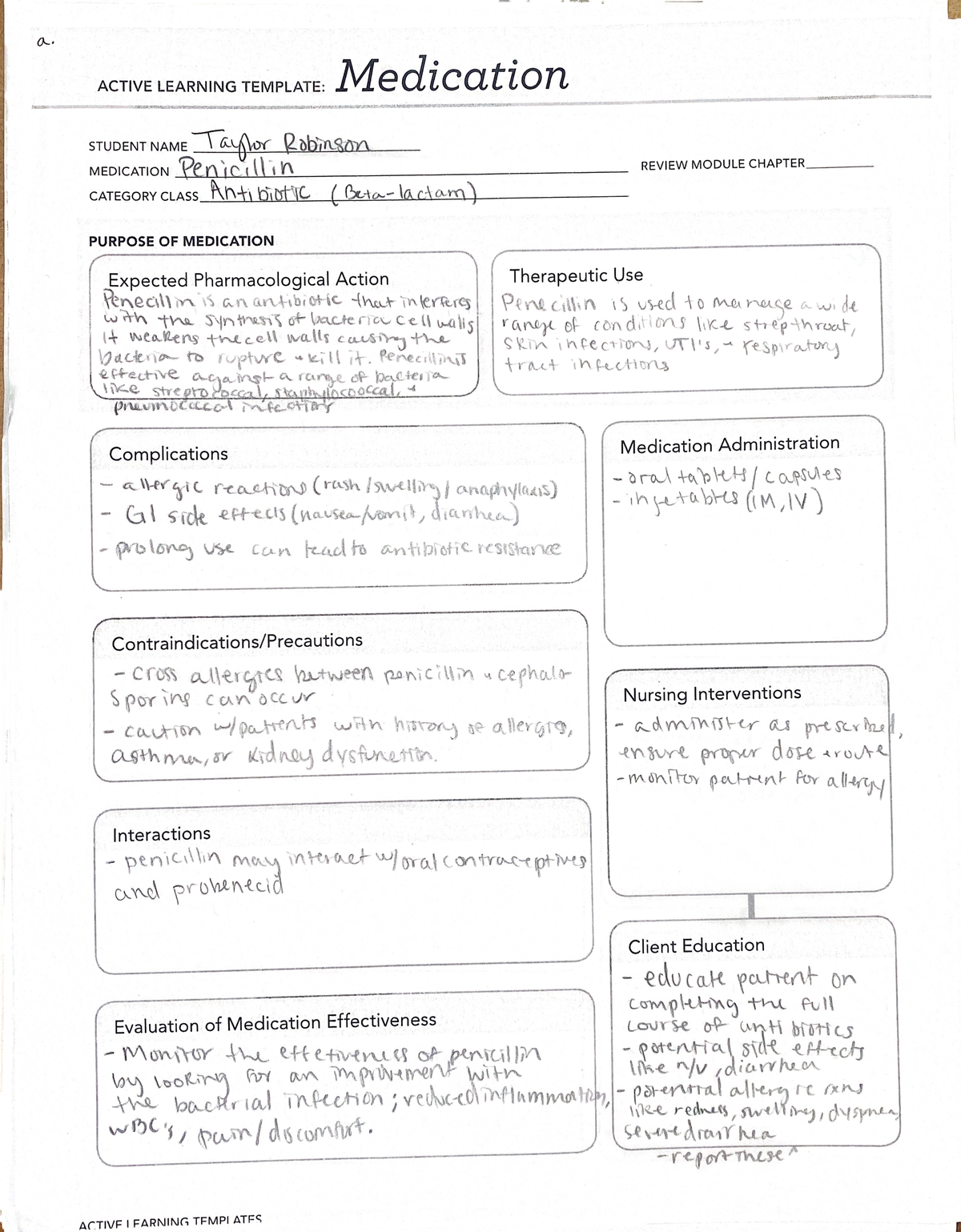 Assignment 9 - Drug sheets for 306 - NU 306 - Studocu