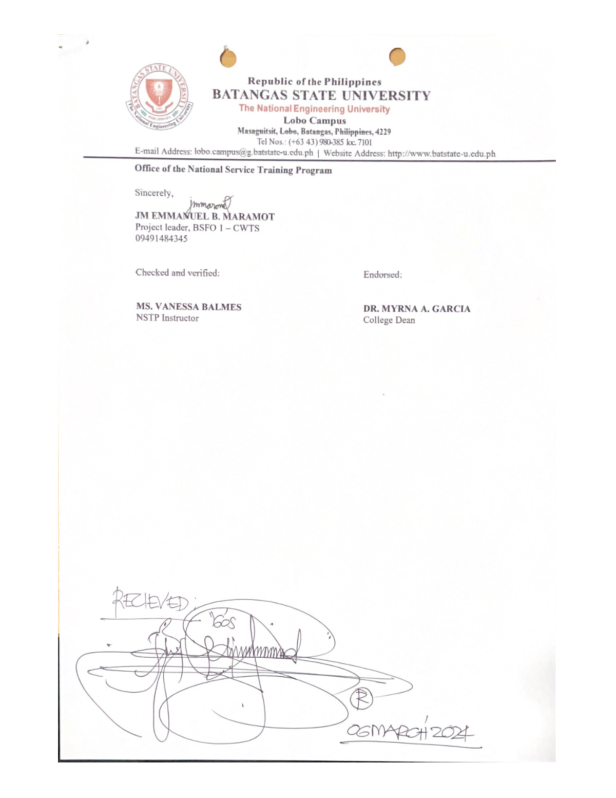Letter to Barangay - sjkaja sisnshla - SERVICE STATE Republic of the ...