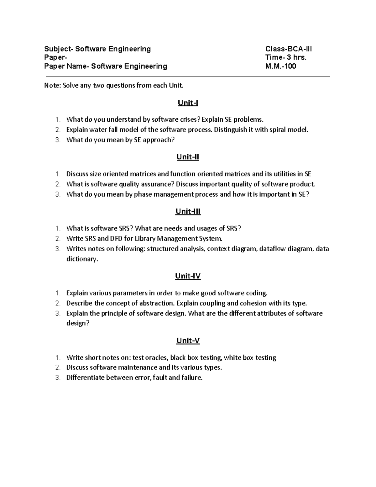 Sample/practice exam 2016, questions - Subject- Software Engineering ...