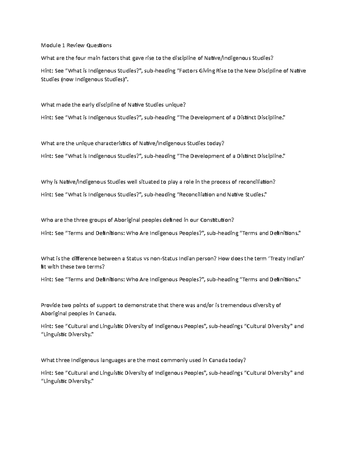 Module 1 Review Questions Module 1 Review QuestionsWhat are the four