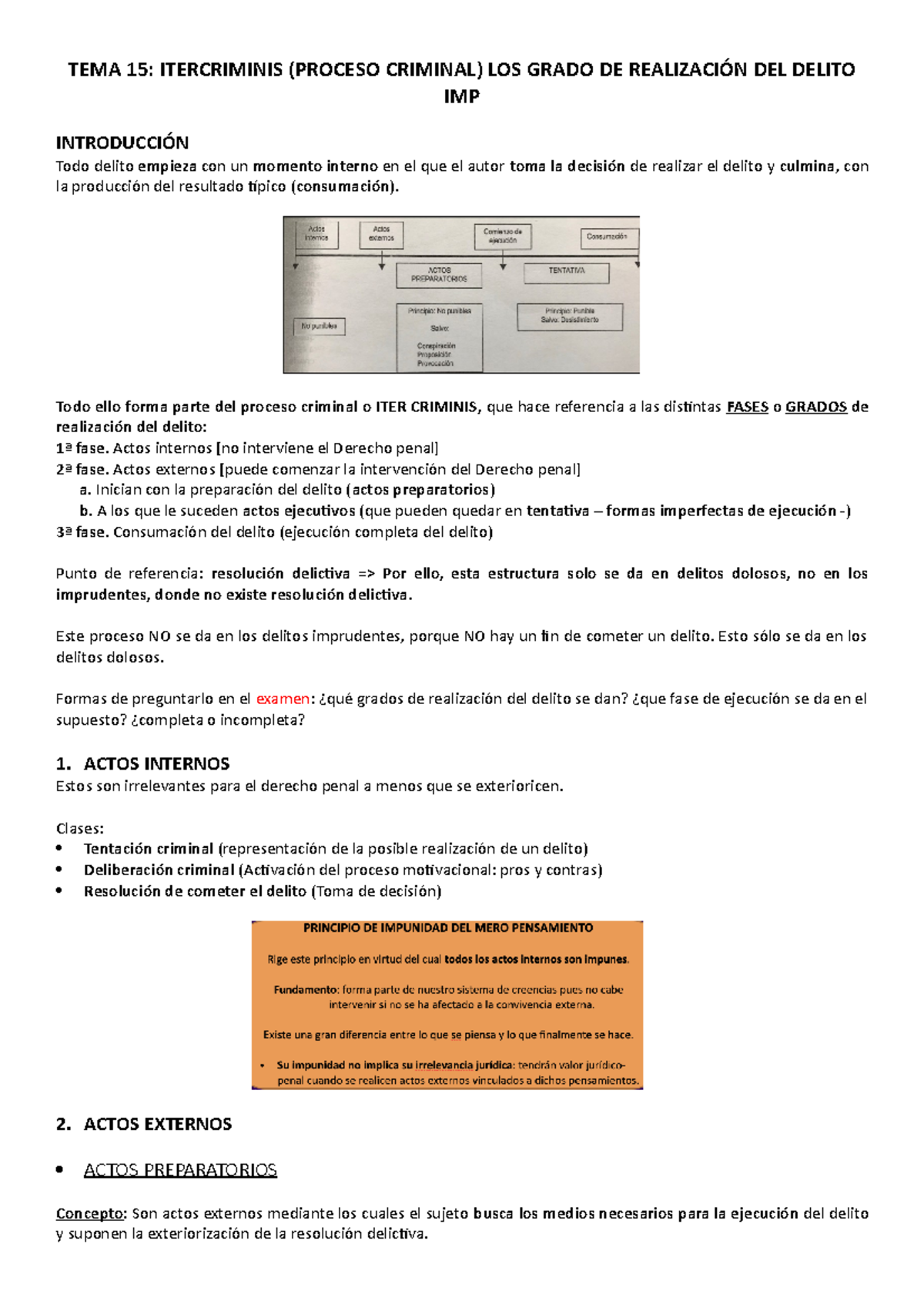 TEMA 15 - TEMA 15: ITERCRIMINIS (PROCESO CRIMINAL) LOS GRADO DE ...