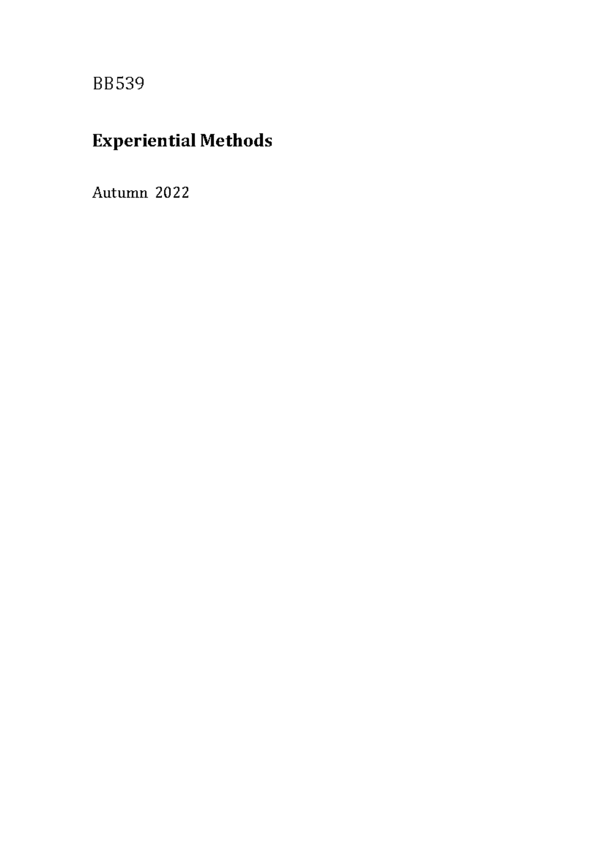 Lab-handbook - Lab Handbook - BB Experiential Methods Autumn 20 22 ...