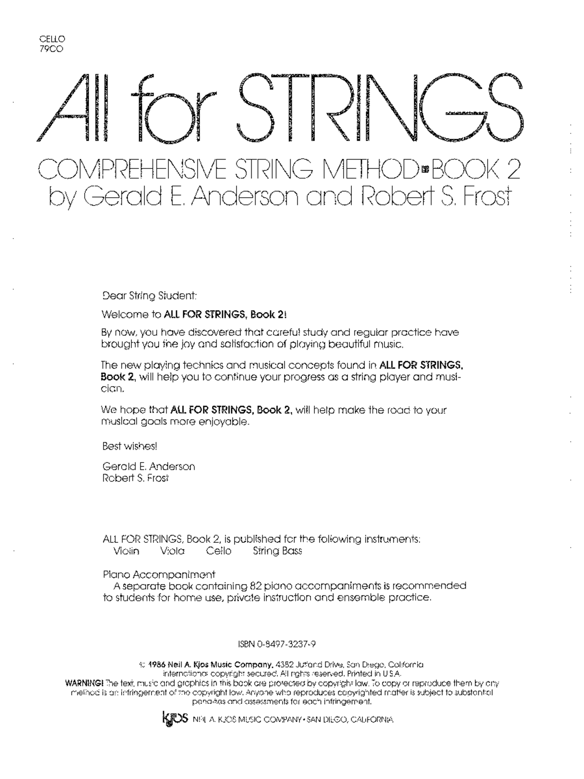 ALL FOR String Cello BOOK 2 arte SENA Studocu