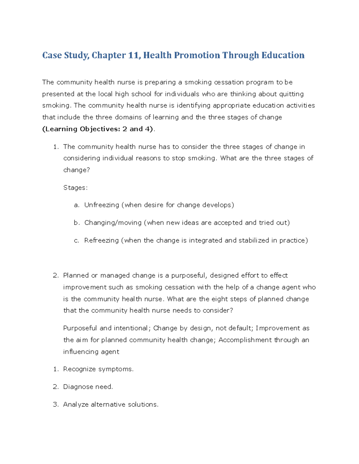 health promotion case study examples